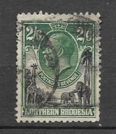 North Rodezja J915,916 fauna słoń żyrafa 17funtów 2skany