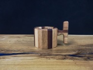 Kufel drewniany 250ml Jesion Dąb Sapeli