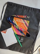 czarny plecak worek i smycz do telefonu identyfikatora Folkowe Inspiracje