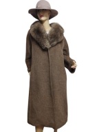 KARA HEINZ RADTKE płaszcz z ALPAKI z kołnierzem z lisa nat.42