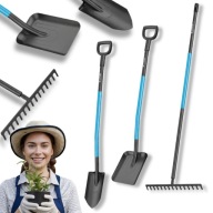 ZESTAW NARZĘDZI SZPADEL OSTRY+ GRABIE+ ŁOPATA SZUFLA DO OGRODU CELLFAST 3X