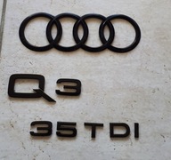 EMBLEMAT AUDI A1 A3 A4 A6 Q2 Q3 Q5 ZNACZEK KLAPA NAPIS CZARNY 35 TDI 35TDI