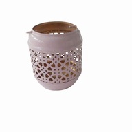 LAMPION NA TEALIGHT AŻUROWA LATARENKA RÓŻOWA