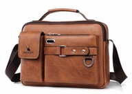 LISTONOSZKA MĘSKA DAMSKA TORBA NA RAMIĘ SKÓRZANA BRĄZOWA SASZETKA