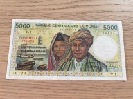 Komory - 5000 franków - rzadki