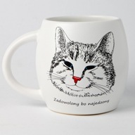 Kubek z Kotem. Najedzony kot szuka właściciela!