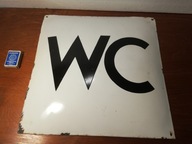STARA TABLICA EMALIOWANA z PRL-u WC 40 cm x 40 cm
