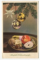 BOŻE NARODZENIE - CHOINKA Z BOMBKAMI, ŚWIĄTECZNE SMAKOŁYKI - c. 1953