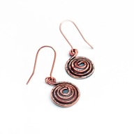 Antyczne kolczyki z miedzi, ręczna robota. Małe.