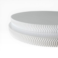 Podkład pod tort STYRODUR BIAŁY 34 cm BIAŁY BOK Karbowany „Biała Fala 3D”