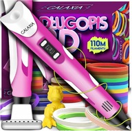 DŁUGOPIS 3D Dla Dzieci DRUKARKA 3 D PEN Zestaw i WKŁADY PLA 110 METRÓW
