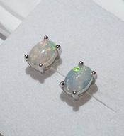 kolczyki srebrne z naturalnymi opalami