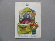 J.M. SZANCER WESOŁYCH ŚWIĄT LUDOWY STRAGAN SPRZEDAŻ PISANEK KWIATÓW 1960