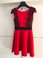 CZERWONA ROZKLOSZOWANA SUKIENKA S STAN BDB