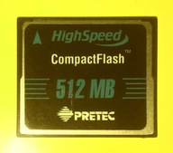 CompactFlash 512 MB >> P R E T E C HighSpeed >> Made in TAIWAN
