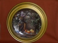 Bradex Kolekcjonerski talerz ozdobny Obraz w ramie. Kwiaty Royal Mosa