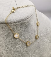 58906 Bransoletka złota stal chirurgiczna motyw zegara