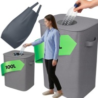 KOSZ DO SEGREGACJI 100L NA BUTELKI I PUSZKI KAUCYJNE Z WYJMOWANYM WORKIEM