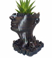 Nowoczesna Dekoracyjna doniczka artystyczna kształt głowy z motywem miasta