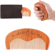 GRZEBIEŃ PORODOWY DREWNIANY NA BÓL PORODU ZE SKÓRZANYM ETUI PREZENT