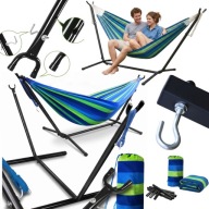 DUŻY HAMAK DWUOOSOBOWY STELAŻ POD HAMAK DO HAMAKA STOJAK OGRODOWY HUŚTAWKA