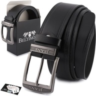 PASEK MĘSKI SKÓRZANY PREMIUM SZEROKI 4CM KLASYCZNY CZARNY BELTIMORE JEANS