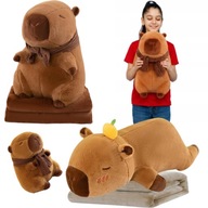 MASKOTKA KAPIBARA Z SZALIKIEM 40 CM BRĄZOWA KOC , PRZYTULANKA PREZENT