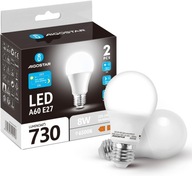 2x Żarówka LED E27 8W Aigostar A60 barwa zimna 730lm 6500K sensor światła
