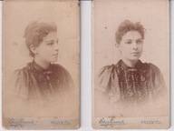 ZAKŁAD FOTOGRAFICZNY O. MORAWETZ PRZEMYŚL DWA RÓŻNE UJĘCIA TEJ SAMEJ PANI