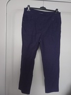 collection 46 spodnie materiał strecz treggins na gumie granatowe proste