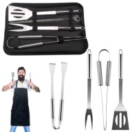 AKCESORIA DO GRILLA SZTUĆCE ZESTAW ZE STALI NIERDZEWNEJ 9W1 PRZYBORY Z ETUI