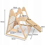 Drewniany Domowy Plac Zabaw XL 5w1 Wspinaczka Huśtawka Zjeżdżalnia Drabinka