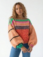 Ręcznie robiony sweter oversize wełna + moher miękki i puszysty