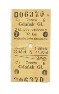 STARY BILET PKP KARTONIK GDAŃSK TCZEW ZOBACZ!