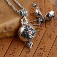 NASZYJNIK urna ŁAŃCUSZEK ZŁOTY wisiorek medalion sekretnik retro talizman