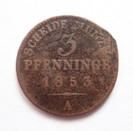 Prusy 3 pfenninge 1853 A