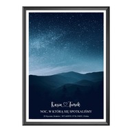 MAPA GWIAZD PARSONALIZOWANY PREZENT NA WALENTYNKI KREATYWNY PREZENT OBRAZ