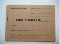 POLSKI ZWIĄZEK WĘDKARSKI ZAWODY KARTA STARTOWA CZYSTY NIEUŻYWANY BLOK 1974