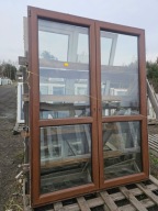 OKNO/DRZWI Balkonowe Dwuskrzydłowe Plastikowe PCV Orzech 178x237cm