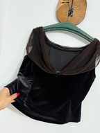 243 Joseph Ribkoff imprezowa aksamit ozdobna koronka elegancka połysk XXL