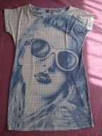 TOP STUDIO sukienka twarz kobieta obraz piksele jak desigual maxmara 36 38