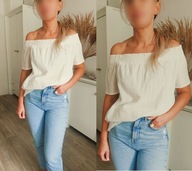 Bluzka hiszpanka bawełniana w paski Promod r.S 36
