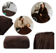 PLED KOC NA ŁÓŻKO CIEPŁY MIŁY NARZUTA PREZENT 200X220 CM BRĄZOWY WYTŁACZANY