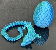 2. Smok 3D Crystal Dragon 43 cm + smocze jajo w kolorze Blue Hawaii
