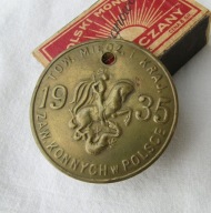 ZAWODY KONNE W POLSCE 1935 - MEDAL, ŻETON, PLAKIETA