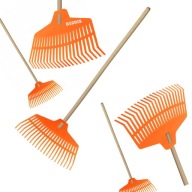 GRABIE DO OGRODU TRAWY, LIŚCI DUŻE + TRZON DREWNIANY LEKKIE 21 ZĘBÓW