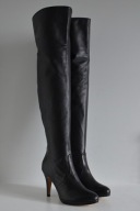 Muszkieterki Andre kozaki za kolano WYGODNA szpilka skóra naturalna 100%