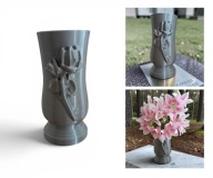 Wazon na cmentarz Wazon Nagrobny Memorial Rose Gold - Imitacja Srebra