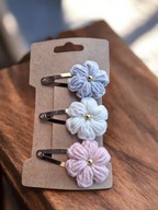 Spinki do włosów szydełkowe kwiatki 3 szt.