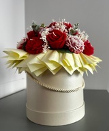 Flowerbox ze świec sojowych DUŻY Prezent na Dzień Babci Dziadka Flower box